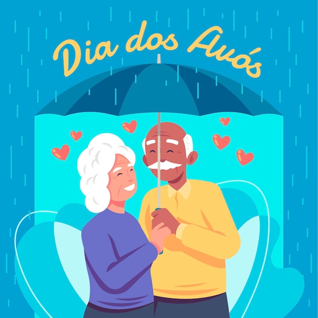 Dia dos avos celebration illustration