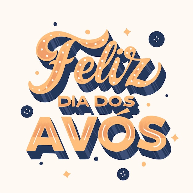 Vector dia dos avós lettering concept