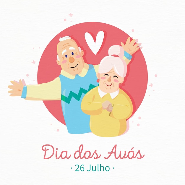 Dia dos avós with senior grandparents