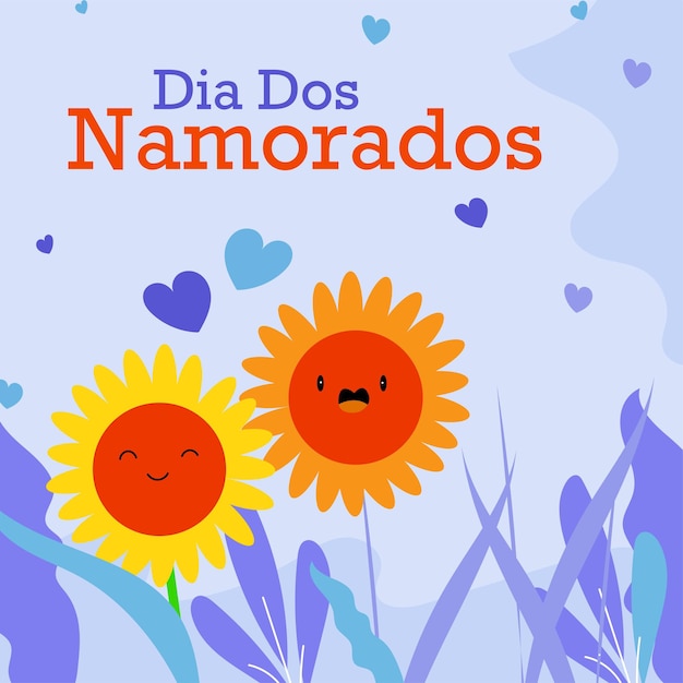 Dia dos namorados hand drawn vector illustration