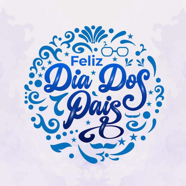 Dia dos pais belettering sjabloonontwerp