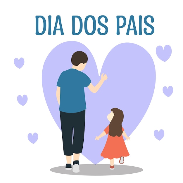 Dia Dos Pais 아버지와 딸 벡터 및 일러스트레이션 무료 다운로드
