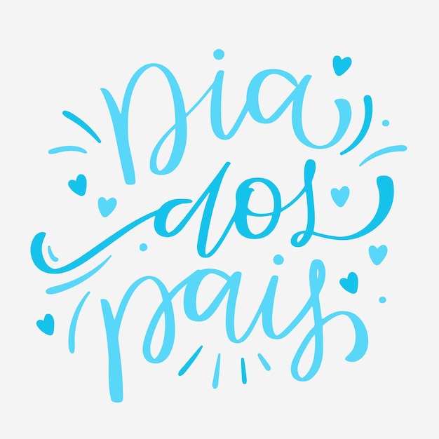 Dia dos pais Father039s day in brazilian portuguese Modern hand Lettering vector
