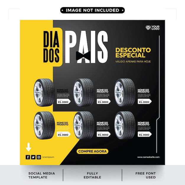 Dia dos pais promotion trend social media template