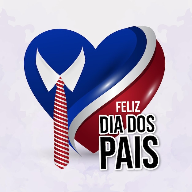 Dia dos pais with love and tie template design
