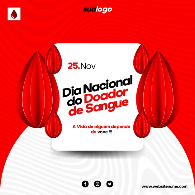 Dia Nacional do Doador de Sangue posterontwerp