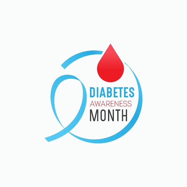 Diabetes awareness month Vector template for banner greeting card poster with background Vector illustration
