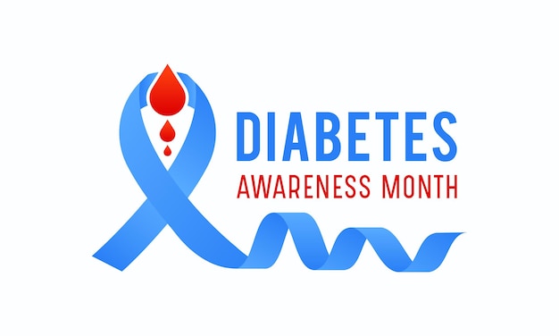 Diabetes awareness month Vector template for banner greeting card poster with background Vector illustration