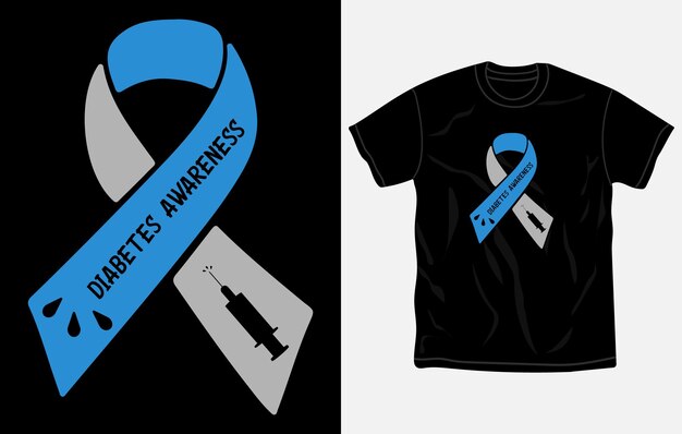 Vector diabetes awareness tshirt design typography t shirt fighting editable and printable vector file