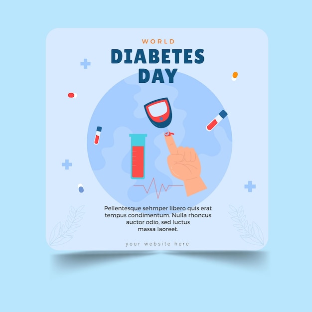 Vector diabetes day banner template design