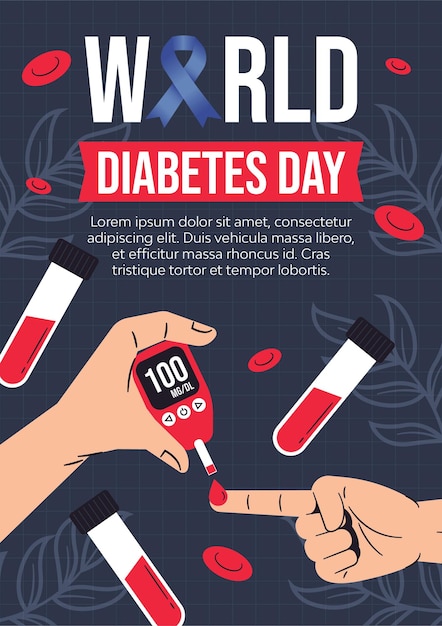 Concetto di illustrazione vettoriale del giorno del diabete