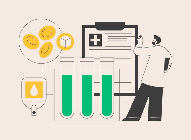 Vector diabetes exam results abstract concept vector illustration