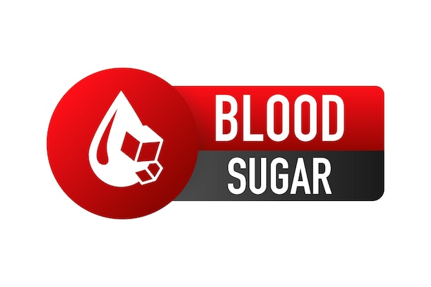 Diabetes icon sugar cube dissolving inside blood drop Vector illustration