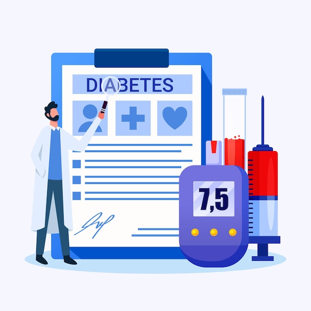 Vettore illustrazione del diabete sfondo