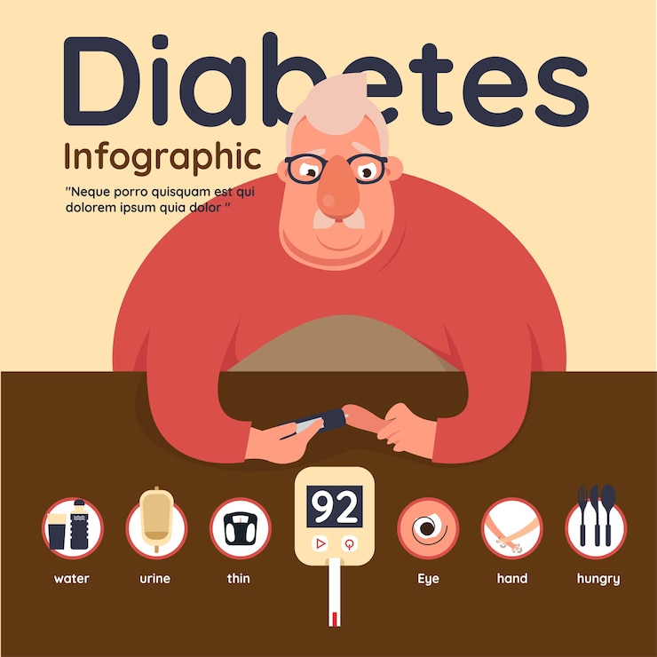 Vector diabetes infographic elementen concept.