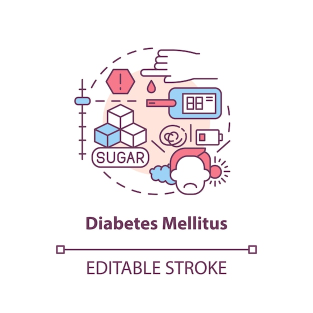 Vector diabetes mellitus concept icon