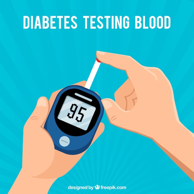 Diabetes testing blood background