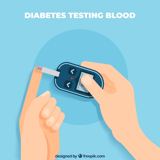 Vector diabetes testing blood background