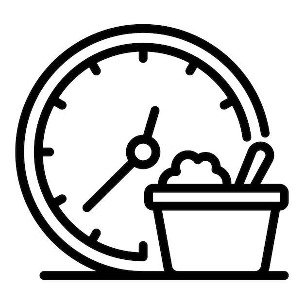 Vettore icona del tempo per il cibo del diabete descrivi l'icona del vettore del tempo per il cibo del diabete per il web design isolato su sfondo bianco