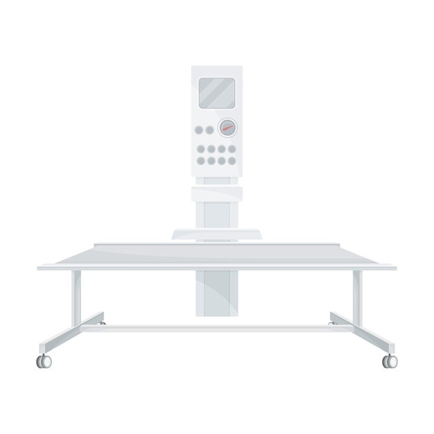 Diagnostic Medical Equipment with Display Screen and Surgical Table Vector Illustration