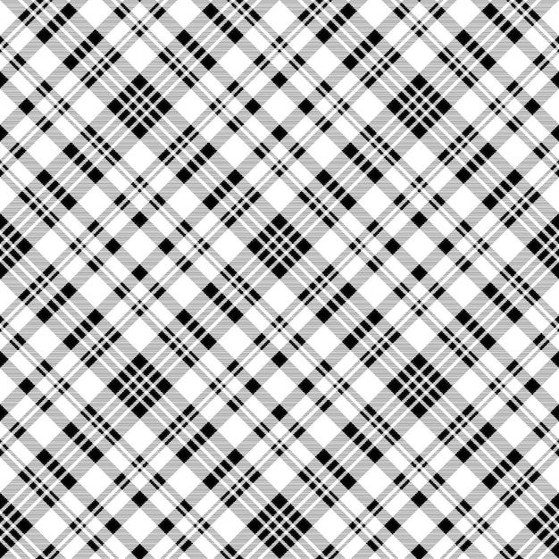 Diagonaal zwart wit geruit naadloos patroon