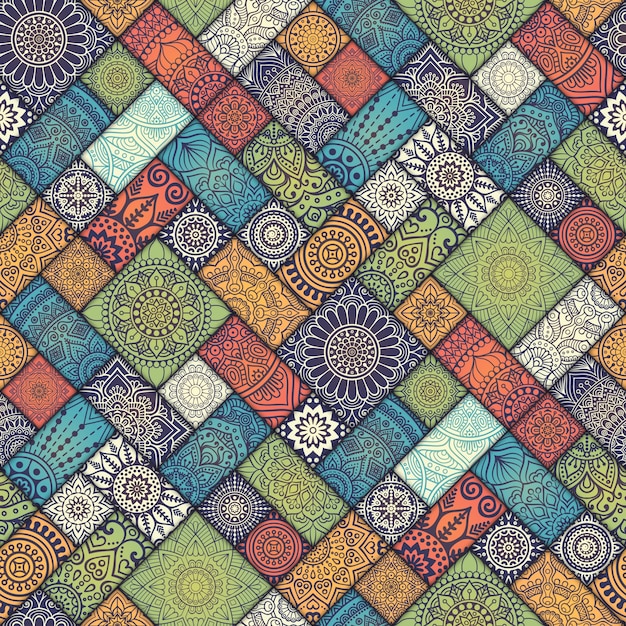 Diagonal floral tiles pattern