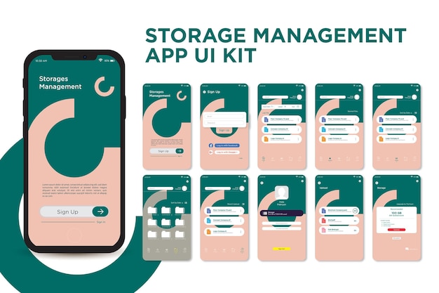 Bozza del modello del kit dell'interfaccia utente dell'app per la gestione dell'archiviazione geometrica diagonale