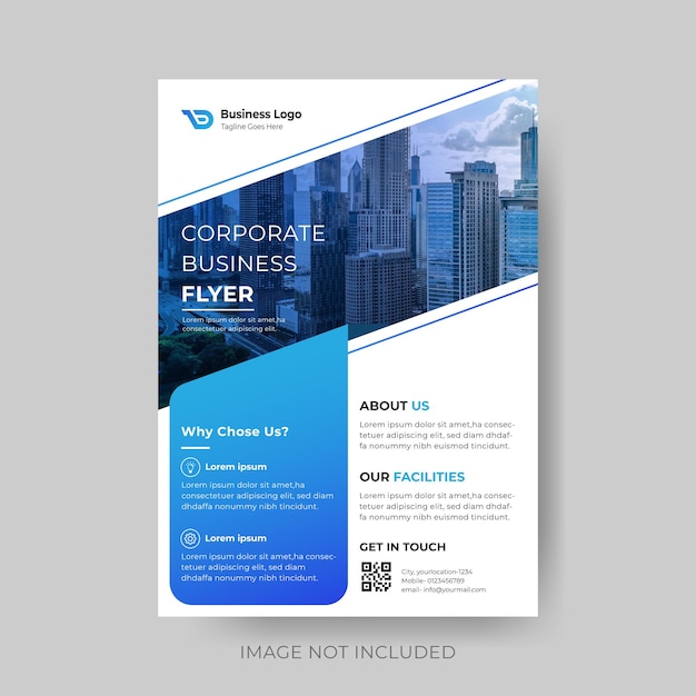 Vector diagonal modern corporate business flyer design