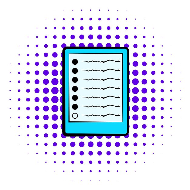 Vector diagram of brain activity icon in comics style on a white background