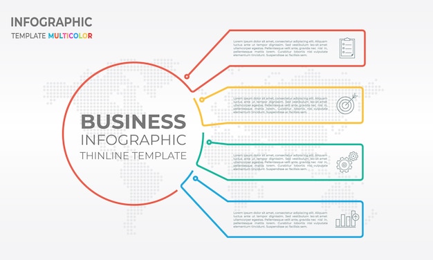 Diagram infographic sjabloon 4 opties
