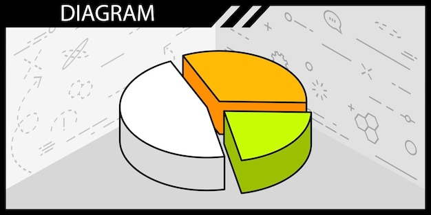 Icona del disegno isometrico del diagramma illustrazione web vettoriale concetto colorato 3d