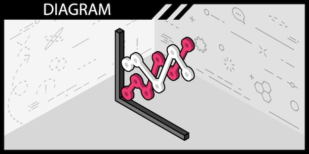 Diagram isometrisch ontwerppictogram Vectorwebillustratie 3d kleurrijk concept