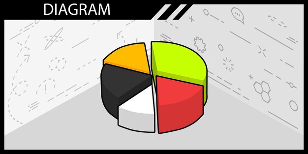 Diagram isometrisch ontwerppictogram Vectorwebillustratie 3d kleurrijk concept