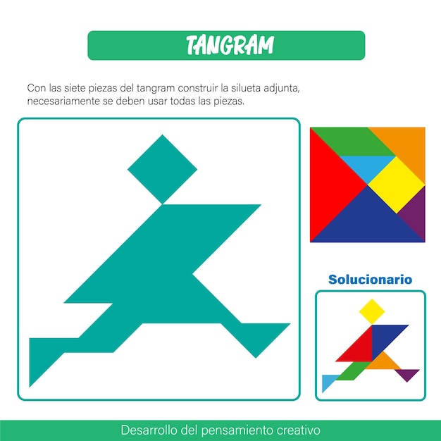 'tangram'이라는 단어가 있는 남자의 다이어그램이 표시됩니다.