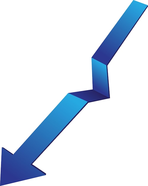 Vector diagram naar beneden