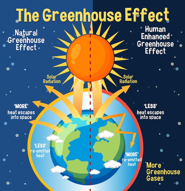 Diagram showing the greenhouse effect