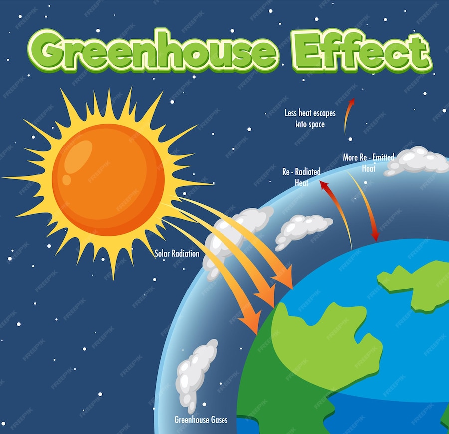 Premium Vector | Diagram showing the greenhouse effect