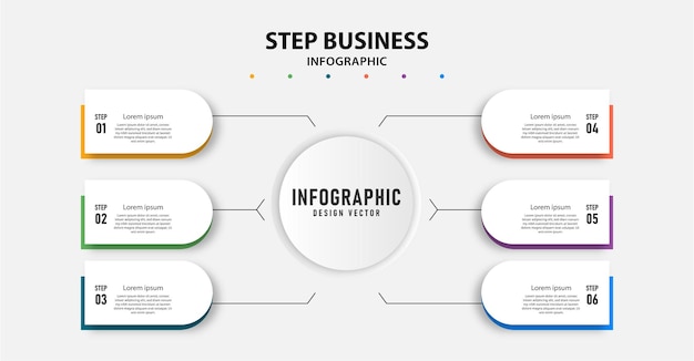 Diagram stap zakelijke infographic