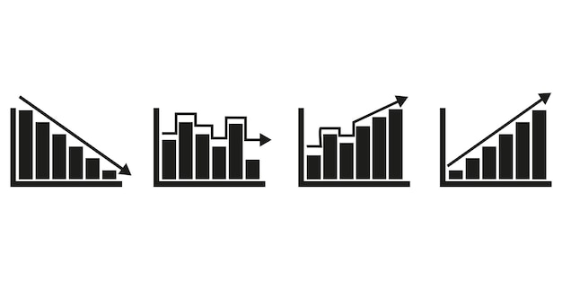 Diagram statistische reeks patroongrafiekpictogrammen. Vector illustratie