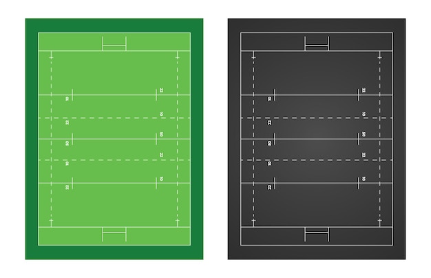 Vector diagram van het rugbyveld