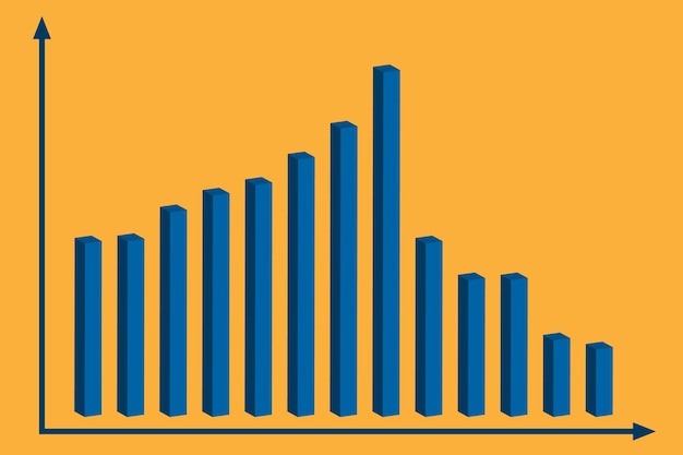 Vector diagram with recession and bankruptcy progress graph with decrease report business and finance vector