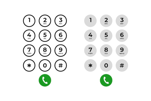 Vettore composizione di un numero tastierino numerico per smartphone con numeri e letteretastiera con numeri per telefono vector illustation cellulari composizione digitale 10 eps