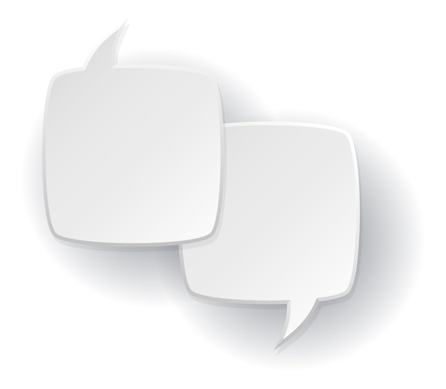 Dialog boxes white paper chat message bubbles