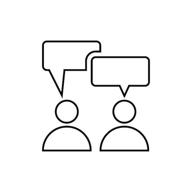 Vector dialogue discuss conversation outline icon line art vector
