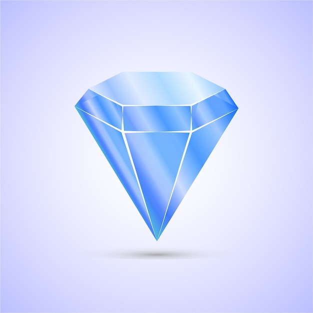 Diamant afbeelding vectorillustratie met schaduw realistische afbeelding
