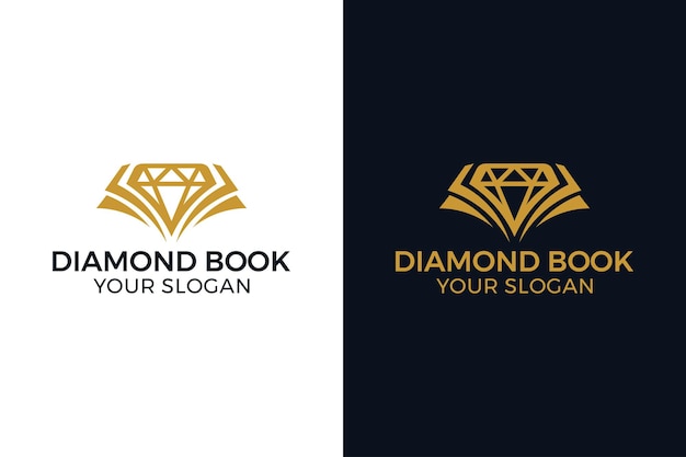 Diamant boek concept logo ontwerp