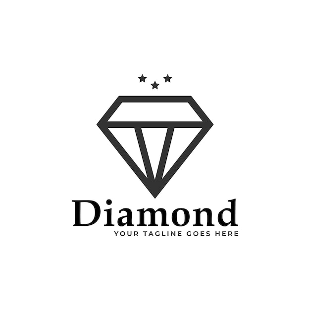 Diamant icoon in platte stijl logo ontwerp