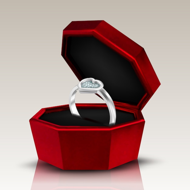 Diamant In Vorm Van Hartvorm Op Ring