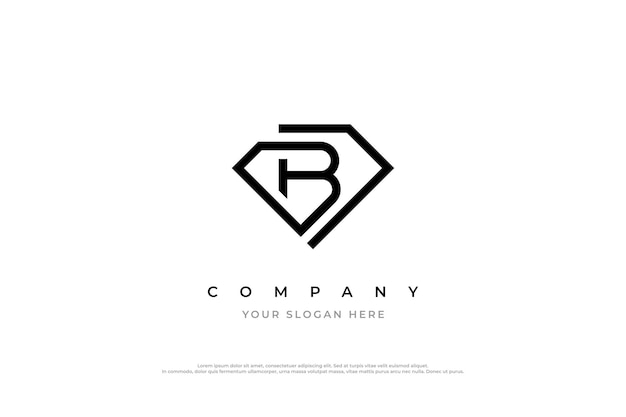 Diamant Letter B Logo ontwerp Vector