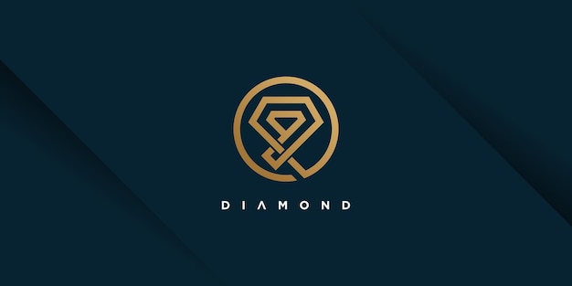 Diamant logo ontwerp vector met creatief, eenvoudig en uniek concept